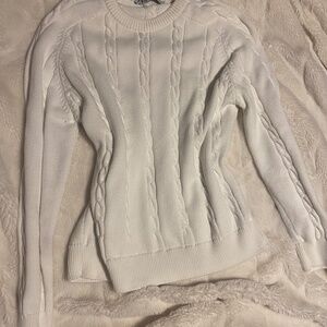 White Knit Winter Sweater